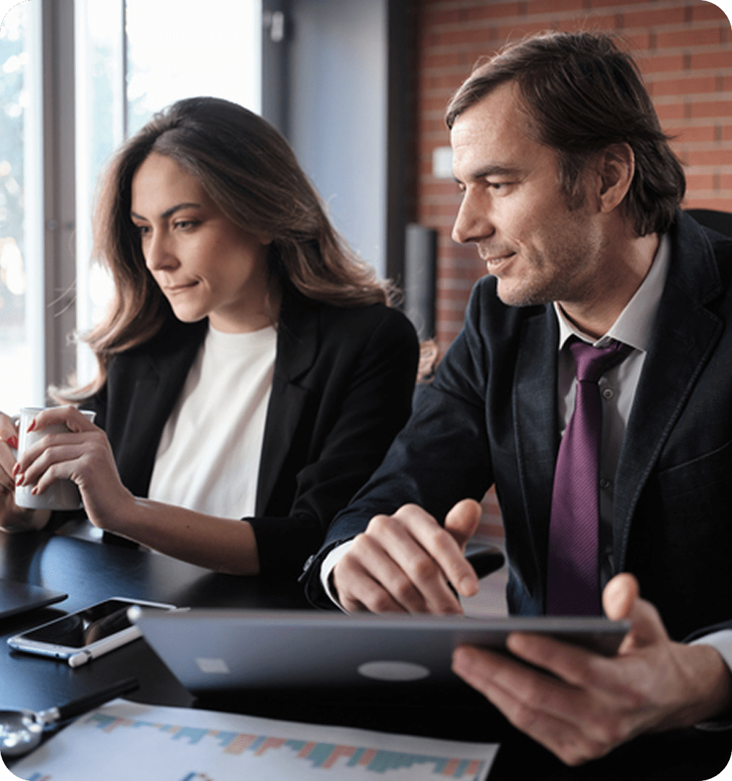 Two colleagues collaborating at work