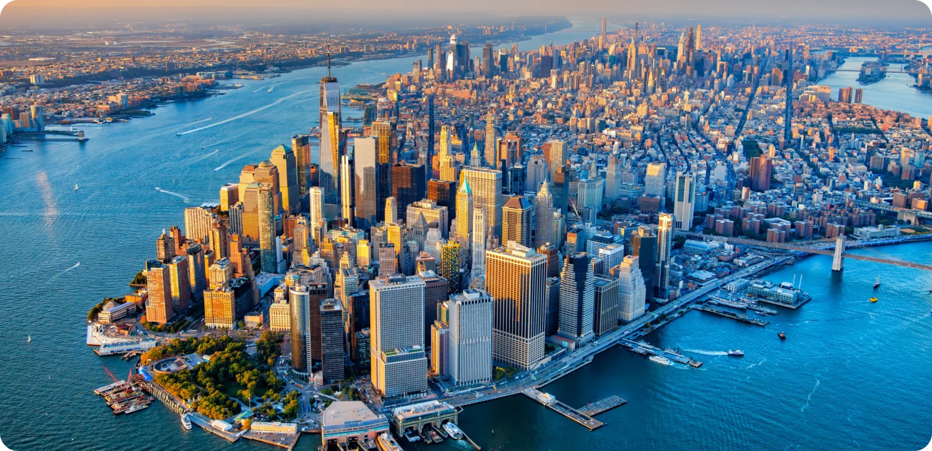 Aerial view of Manhattan skyline